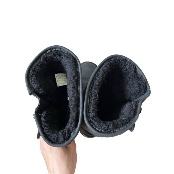 UGG Australia Women Sutter Black Leather Dual Buckle Moto Biker Boots size 6 - Picture 9 of 10